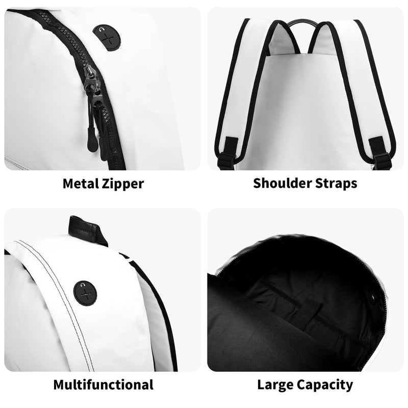 Men's 17 Inch Twill (PU) Leather School Backpack