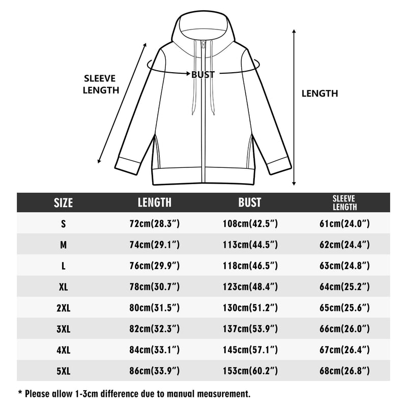 Men's Adult Full Zip Turtleneck Hoodie Streetwear